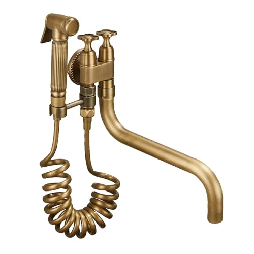 SXWYLZ Antike Bidet Handbrause Wasserhahn Wc Handbrause Set Ein Einlass und Zwei Auslässe Geeignet für Badezimmer Mop Pool von SXWYLZ