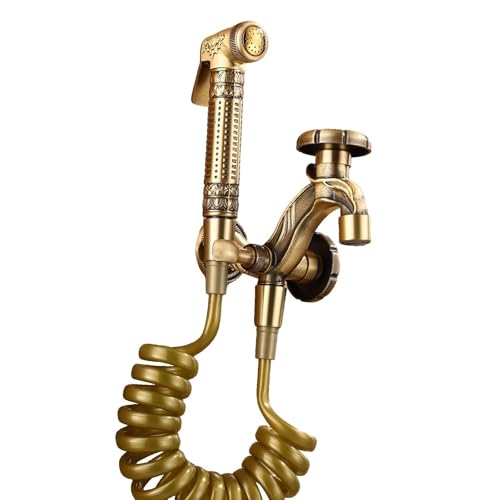 SXWYLZ Antike Toiletten Handbrause Wasserhahn Bidet Handbrause für Toilette Einem Einlass und Zwei Auslässen Geeignet für Mop Pool Badezimmer und Außenbereiche SXWYLZ Antike Toiletten Handbrause Wasserhahn Bidet Handbrause für Toilette Einem Einlass und Zwei Auslässen Geeignet für Mop Pool Badezimmer und Außenbereiche von SXWYLZ