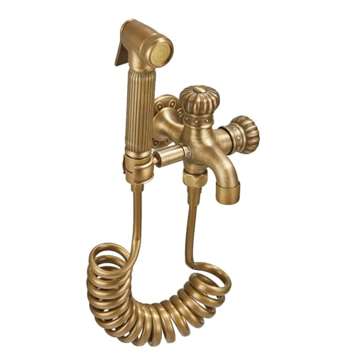 SXWYLZ Antiker Wc Handbrause Set Bidet Handbrause Wasserhahn Ein Einlass und Zwei Auslässe Geeignet für Mop Pool von SXWYLZ