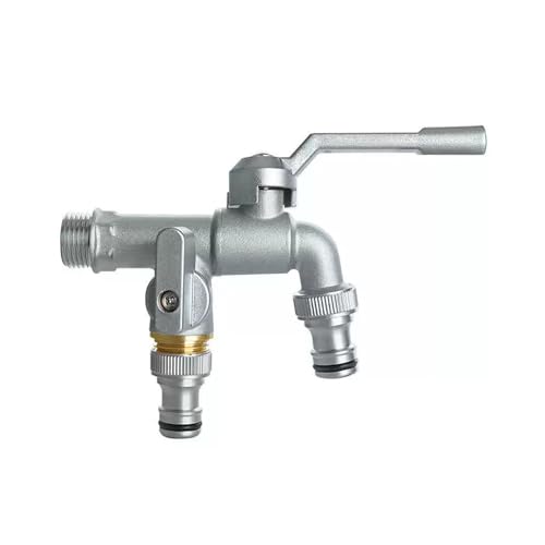 SXWYLZ Außenwasserhahn Frostsicher 1/2 Zoll Doppel Wasserhahn Garten Kaltwasserhahn Wandmontage für Terrasse, Hellgrau SXWYLZ Außenwasserhahn Frostsicher 1/2 Zoll Doppel Wasserhahn Garten Kaltwasserhahn Wandmontage für Terrasse, Hellgrau von SXWYLZ