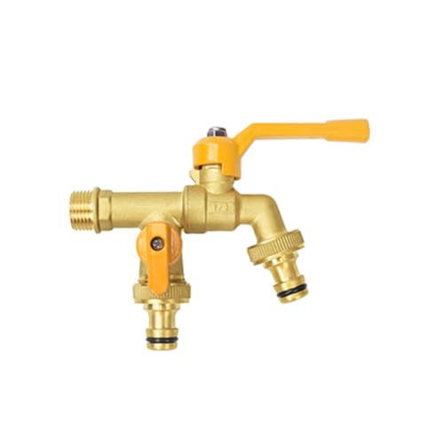 SXWYLZ Aussenwasserhahn Frostsicher 1/2 Zoll Messing Doppel Wasserhahn Garten Wasserhahn Wandmontage Kaltwasser 1/2" Ein Eingang Zwei Ausgänge,Kupfer + Gelb SXWYLZ Aussenwasserhahn Frostsicher 1/2 Zoll Messing Doppel Wasserhahn Garten Wasserhahn Wandmontage Kaltwasser 1/2" Ein Eingang Zwei Ausgänge,Kupfer + Gelb von SXWYLZ