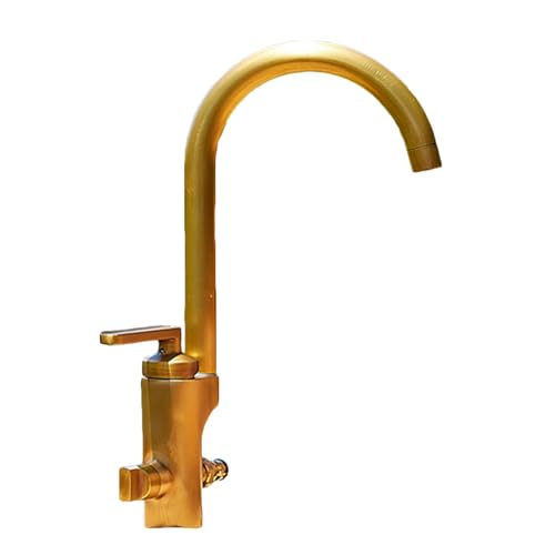 SXWYLZ Außenwasserhahn Frostsicher Antik Doppelwasserhahn Garten mit Wasserverteiler 360° Schwenkbar Outdoor Wasserhahn Warm und Kalt von SXWYLZ