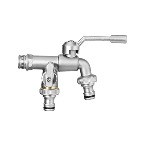 SXWYLZ Außenwasserhahn Frostsicher Kaltwasserhahn Wandmontage Doppel Wasserhahn Garten 1/2, 3/4 Zoll Anschluss Kugelhahn Messing für Garten und Terrasse, Hellgrau SXWYLZ Außenwasserhahn Frostsicher Kaltwasserhahn Wandmontage Doppel Wasserhahn Garten 1/2, 3/4 Zoll Anschluss Kugelhahn Messing für Garten und Terrasse, Hellgrau von SXWYLZ