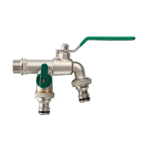 SXWYLZ Außenwasserhahn Frostsicher Kaltwasserhahn Wandmontage Doppelwasserhahn Aussen 1/2 Zoll Frostsicher, Chrom + Grüner Griff SXWYLZ Außenwasserhahn Frostsicher Kaltwasserhahn Wandmontage Doppelwasserhahn Aussen 1/2 Zoll Frostsicher, Chrom + Grüner Griff von SXWYLZ