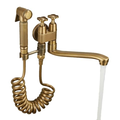 SXWYLZ Bidet Handbrause Wasserhahn Antikes Handbrause Set Toilette Ein Einlass und Zwei Auslässe Geeignet für die Toilettenreinigung von SXWYLZ