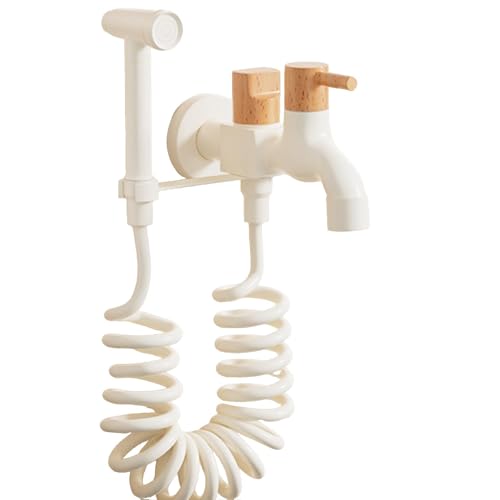 SXWYLZ Bidet Handbrause Wasserhahn Wc Sprühpistolen Set Ein Einlass Zwei Ausgänge für Mop Pool und Toilettenspülung, Weiß SXWYLZ Bidet Handbrause Wasserhahn Wc Sprühpistolen Set Ein Einlass Zwei Ausgänge für Mop Pool und Toilettenspülung, Weiß von SXWYLZ