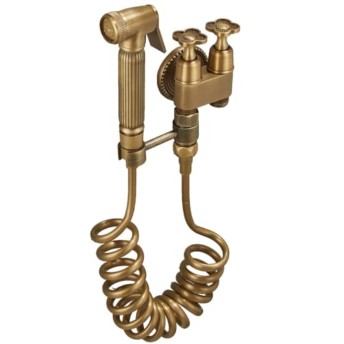 SXWYLZ Bidet Handbrause für Toilette Antikes Hand Shower Toilet Set Eins Rein Zwei Raus Geeignet für die Badezimmerreinigung Babyhygiene von SXWYLZ