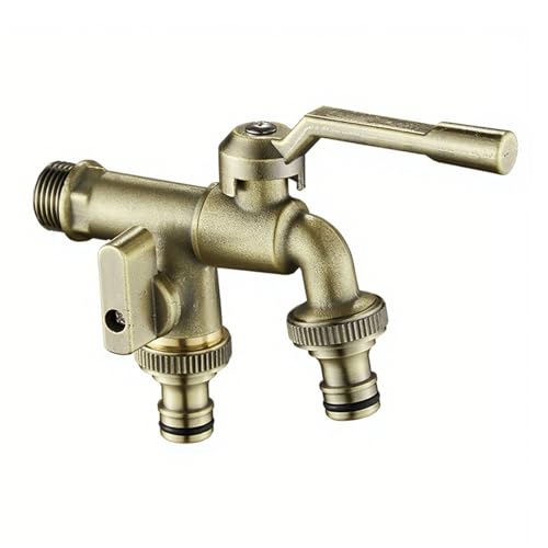 SXWYLZ Doppel Wasserhahn Garten Wandmontage Wasserhahn Aussen 1/2 Zoll Frostsicher Kaltwasserhahn für Terrassen Außenbereich, Bronze SXWYLZ Doppel Wasserhahn Garten Wandmontage Wasserhahn Aussen 1/2 Zoll Frostsicher Kaltwasserhahn für Terrassen Außenbereich, Bronze von SXWYLZ