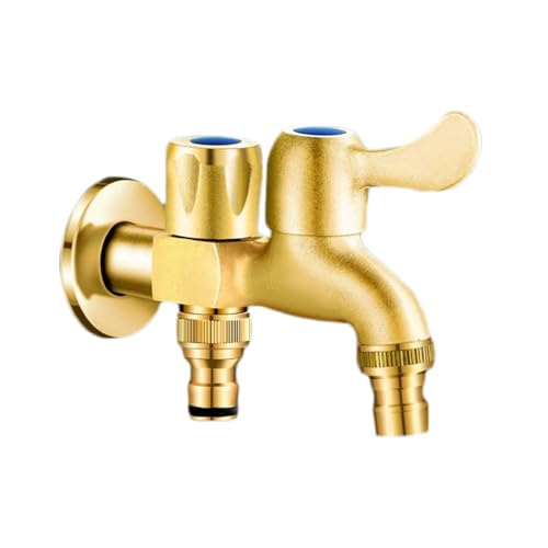 SXWYLZ Doppel Wasserhahn Wand Wasserhahn Aussen 1/2 Zoll Frostsicher Kaltwasserhahn Wandmontage für den Außenbereich für Waschmaschinen, Kupferfarbe SXWYLZ Doppel Wasserhahn Wand Wasserhahn Aussen 1/2 Zoll Frostsicher Kaltwasserhahn Wandmontage für den Außenbereich für Waschmaschinen, Kupferfarbe von SXWYLZ