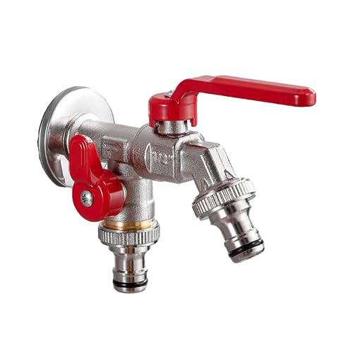 SXWYLZ Doppelwasserhahn 1/2 Zoll Garten Außenwasserhahn Messing Wasserhahn Wandmontage Kaltwasser für Terrassen,Chrom + Rot SXWYLZ Doppelwasserhahn 1/2 Zoll Garten Außenwasserhahn Messing Wasserhahn Wandmontage Kaltwasser für Terrassen,Chrom + Rot von SXWYLZ