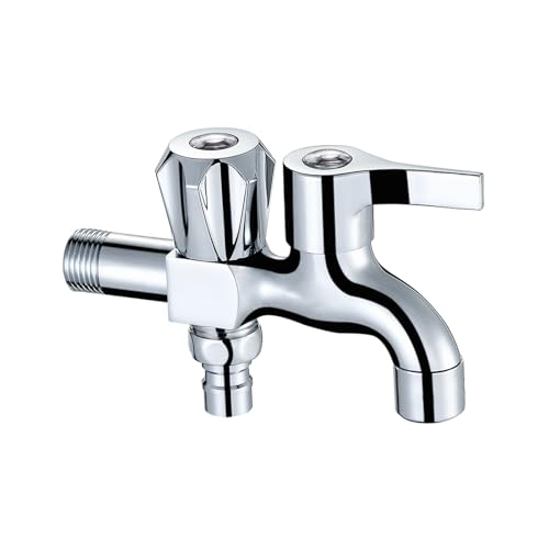 SXWYLZ Doppelwasserhahn 1/2 Zoll Messing Wasserhahn Waschmaschine Doppelt Wasserhahn Wandmontage Kaltwasser für Mop Pool, Chrom SXWYLZ Doppelwasserhahn 1/2 Zoll Messing Wasserhahn Waschmaschine Doppelt Wasserhahn Wandmontage Kaltwasser für Mop Pool, Chrom von SXWYLZ