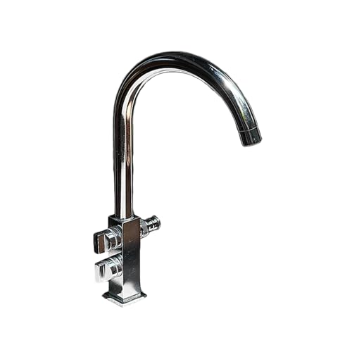 SXWYLZ Frostsicherer Außenwasserhahn Garten Wasserhahn Doppelter Auslauf 360° Schwenkbar Kaltwasserhahn mit Wasserverteiler Doppelgriff,Chrom von SXWYLZ