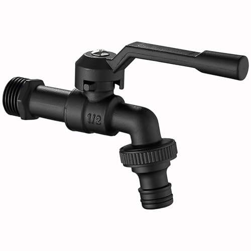SXWYLZ Garten Wasserhahn aus Messing aussenwasserhahn Frostsicher 1/2 Zoll Garten Wasserhahn Wandmontage Wetterhahn für Garten,Schwarz von SXWYLZ