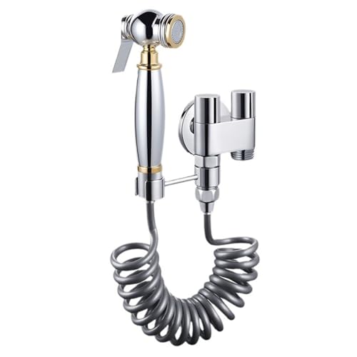 SXWYLZ Handbrause Set Toilette Chrom Bidet Handbrause Set Ein Eingang Zwei Ausgänge für Toilettenspülung Tierpflege SXWYLZ Handbrause Set Toilette Chrom Bidet Handbrause Set Ein Eingang Zwei Ausgänge für Toilettenspülung Tierpflege von SXWYLZ