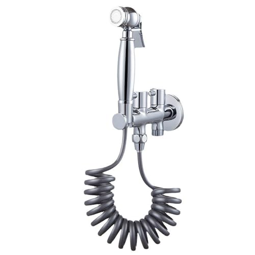 SXWYLZ Retro Wc Handbrause Set Intimdusche für Toilette Handbrause mit Sprühpistole und Eckventil mit 1 Einlass 2 Ausgängen 2,3m Federrohr, Chrom SXWYLZ Retro Wc Handbrause Set Intimdusche für Toilette Handbrause mit Sprühpistole und Eckventil mit 1 Einlass 2 Ausgängen 2,3m Federrohr, Chrom von SXWYLZ