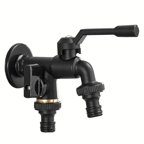 SXWYLZ Schwarzer Garten Wasserhahn Doppel 1/2 Zoll Doppelhahn Gartenhahn Doppelauslauf Doppel Wasserhahn Garten Messing Frostsicherer Außenwasserhahn SXWYLZ Schwarzer Garten Wasserhahn Doppel 1/2 Zoll Doppelhahn Gartenhahn Doppelauslauf Doppel Wasserhahn Garten Messing Frostsicherer Außenwasserhahn von SXWYLZ