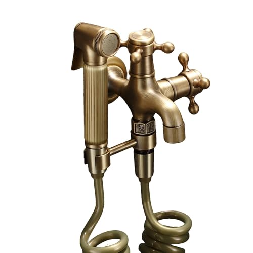 SXWYLZ Wandmontage Bidet Armatur mit Handbrause Antike Handbrause Toilette mit Zwei Auslässen für Badezimmer SXWYLZ Wandmontage Bidet Armatur mit Handbrause Antike Handbrause Toilette mit Zwei Auslässen für Badezimmer von SXWYLZ