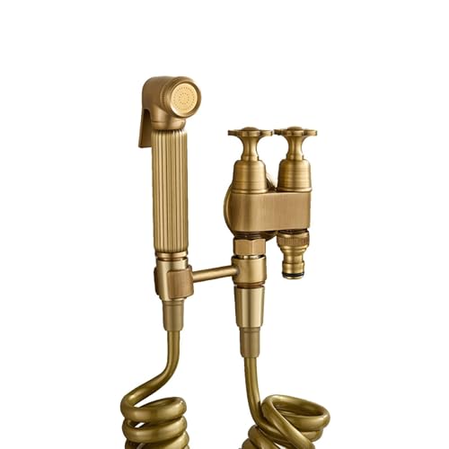 SXWYLZ Wandmontage Wc-Bidet Handbrause Set Antike Bidet Handbrause Ein Einlass und Zwei Auslässe Geeignet zum Waschen von Haustieren und zur Badezimmerreinigung SXWYLZ Wandmontage Wc-Bidet Handbrause Set Antike Bidet Handbrause Ein Einlass und Zwei Auslässe Geeignet zum Waschen von Haustieren und zur Badezimmerreinigung von SXWYLZ