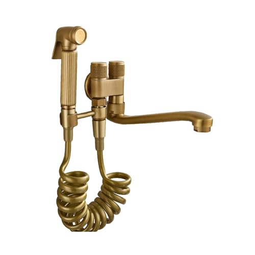 SXWYLZ Wandmontage Wc-Bidet Handbrause Set Hand Shower Toilet Wasserhahn Antikes Bidet Brause Set Geeignet für die Badezimmerreinigung von SXWYLZ