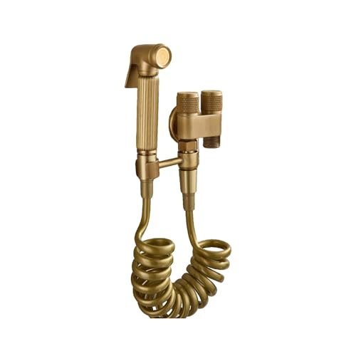 SXWYLZ Wandmontage Wc-Bidet Handbrause Set Spritzpistole für Toilette im Antik Stil Zwei Auslässe für Badezimmer Außenbereich und Balkon SXWYLZ Wandmontage Wc-Bidet Handbrause Set Spritzpistole für Toilette im Antik Stil Zwei Auslässe für Badezimmer Außenbereich und Balkon von SXWYLZ