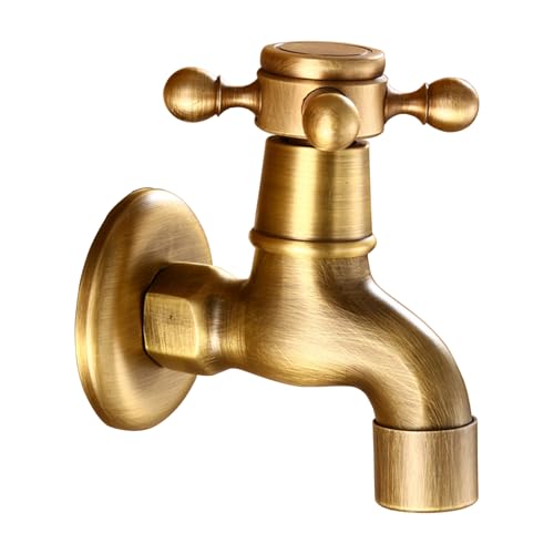 SXWYLZ Wasserhahn 1/2 Zoll Garten Antik Outdoor Wasserhahn Wandmontage Wasserhahn Wandmontage Kaltwasser Wasserhahn Retro Nostalgie Waschbecken Antike von SXWYLZ
