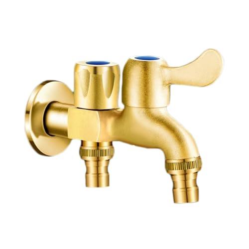 SXWYLZ Wasserhahn Doppelanschluss Wasserhahn Wandmontage mit Waschmaschinenanschluss Kaltwasserhahn 1/2 Geeignet für Außenterrasse, Kupferfarbe SXWYLZ Wasserhahn Doppelanschluss Wasserhahn Wandmontage mit Waschmaschinenanschluss Kaltwasserhahn 1/2 Geeignet für Außenterrasse, Kupferfarbe von SXWYLZ
