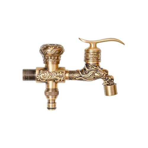 SXWYLZ Wasserhahn Garten Antik Doppel Wasserhahn Kaltwasserhahn Wandmontage 1/2 Zoll Außenwasserhahn Frostsicher für den Balkon SXWYLZ Wasserhahn Garten Antik Doppel Wasserhahn Kaltwasserhahn Wandmontage 1/2 Zoll Außenwasserhahn Frostsicher für den Balkon von SXWYLZ