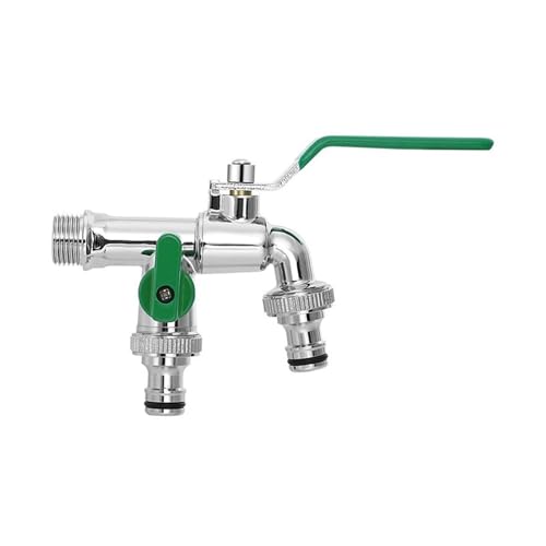 SXWYLZ Wasserhahn Garten Kaltwasserhahn Wandmontage 1/2 Zoll Doppelwasserhahn Außen Ein Einlass und Zwei Auslässe für den Einsatz im Innenhof,Chrom + Grün SXWYLZ Wasserhahn Garten Kaltwasserhahn Wandmontage 1/2 Zoll Doppelwasserhahn Außen Ein Einlass und Zwei Auslässe für den Einsatz im Innenhof,Chrom + Grün von SXWYLZ