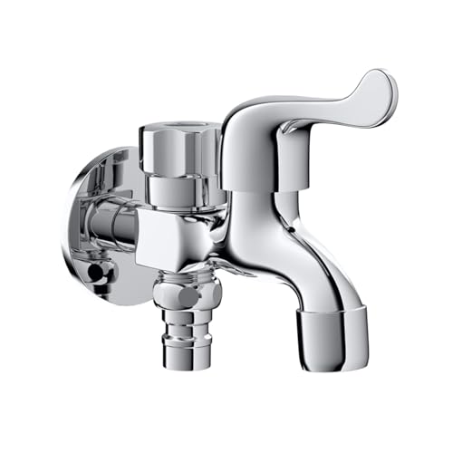 SXWYLZ Wasserhahn Kaltwasser Wandmontage mit Waschmaschinenanschluss Doppelwasserhahn 1/2 Zoll Wasserhahn Messing für Badezimmer, Chrom SXWYLZ Wasserhahn Kaltwasser Wandmontage mit Waschmaschinenanschluss Doppelwasserhahn 1/2 Zoll Wasserhahn Messing für Badezimmer, Chrom von SXWYLZ