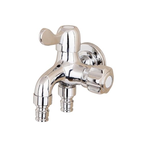 SXWYLZ Wasserhahn Wandmontage Kaltwasser 1/2 Wasserhahn Waschmaschine Doppelwasserhahn Eins Rein Zwei Raus, Chrom SXWYLZ Wasserhahn Wandmontage Kaltwasser 1/2 Wasserhahn Waschmaschine Doppelwasserhahn Eins Rein Zwei Raus, Chrom von SXWYLZ