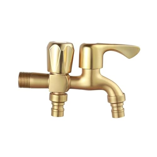 SXWYLZ Wasserhahn Wandmontage mit Anschluss für Waschmaschine Wasserhahn Doppelt Garten Kaltwasserhahn 1/2 für Badezimmer Außenbereich, Kupferfarbe SXWYLZ Wasserhahn Wandmontage mit Anschluss für Waschmaschine Wasserhahn Doppelt Garten Kaltwasserhahn 1/2 für Badezimmer Außenbereich, Kupferfarbe von SXWYLZ