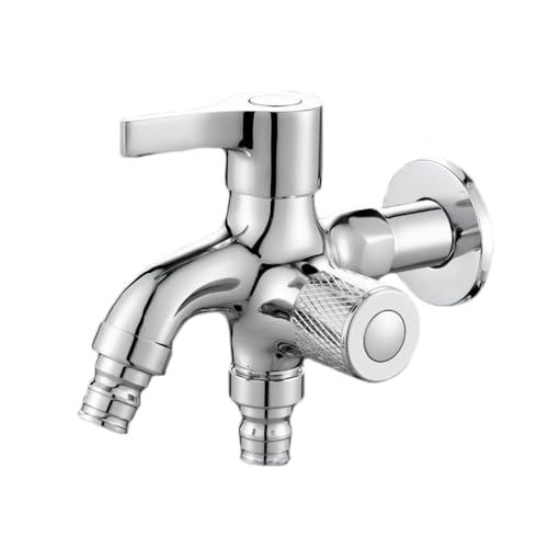 SXWYLZ Wasserhahn Waschmaschine Chrom Kaltwasserhahn Wandmontage 1/2 Zoll Doppel Wasserhahn Waschmaschine Ein Einlass Zwei Ausgänge SXWYLZ Wasserhahn Waschmaschine Chrom Kaltwasserhahn Wandmontage 1/2 Zoll Doppel Wasserhahn Waschmaschine Ein Einlass Zwei Ausgänge von SXWYLZ