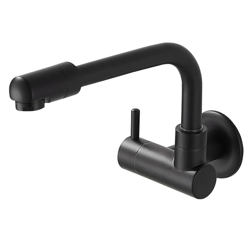 SXWYLZ Wasserhahn für Die Spüle In Der Küche Wasserhahn für ausgussbecken Kaltwasser Einhebel Waschbecken Wasserhahn 1/2 Zoll Kaltwasser Wandmontage Schwenkhahn,Schwarz,20Cm SXWYLZ Wasserhahn für Die Spüle In Der Küche Wasserhahn für ausgussbecken Kaltwasser Einhebel Waschbecken Wasserhahn 1/2 Zoll Kaltwasser Wandmontage Schwenkhahn,Schwarz,20Cm von SXWYLZ