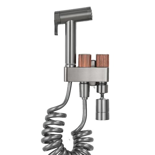 SXWYLZ Wc-Bidet Handbrause Set mit Dusche und Halter Bidet Brause Set mit Dual Mode Sprühpistole, Aluminium, Grau SXWYLZ Wc-Bidet Handbrause Set mit Dusche und Halter Bidet Brause Set mit Dual Mode Sprühpistole, Aluminium, Grau von SXWYLZ