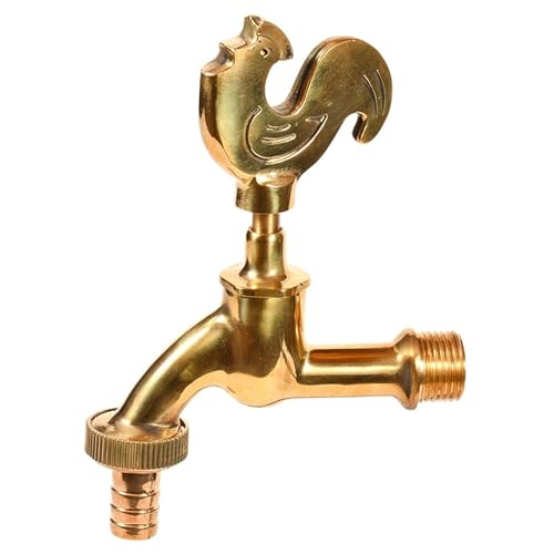 Wasserhähne Im Vintage-Stil G1/2 Single Kaltwasser Wasserhahn Wand Wasserhahn Aussen Messing Wasserhahn Waschmaschine,Gold von SXWYLZ
