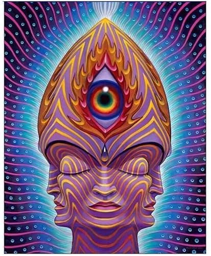 SXXRZA Leinwandbild 60 x 80 cm Rahmenlos schön erstaunlich toll abstrakt Musikwerkzeug modulares Bild Psychedelic Band Alex Grey Muster Art Poster von SXXRZA