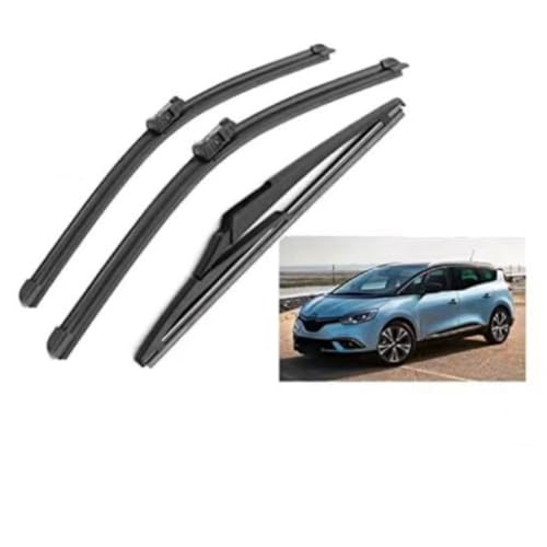 Scheibenwischer Set für Renault Grand Scenic 4 2016-2024, Wischerblätter Vorne Und Hinten Wischerblatt Dauerhaft Auto Wischer Zubehör von SXXTS