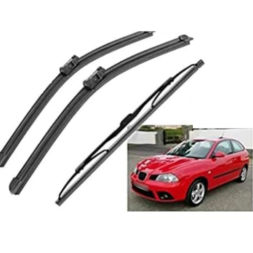 Scheibenwischer Set für SEAT Ibiza 6J 2008-2017, Wischerblätter Vorne Und Hinten Wischerblatt Dauerhaft Auto Wischer Zubehör von SXXTS