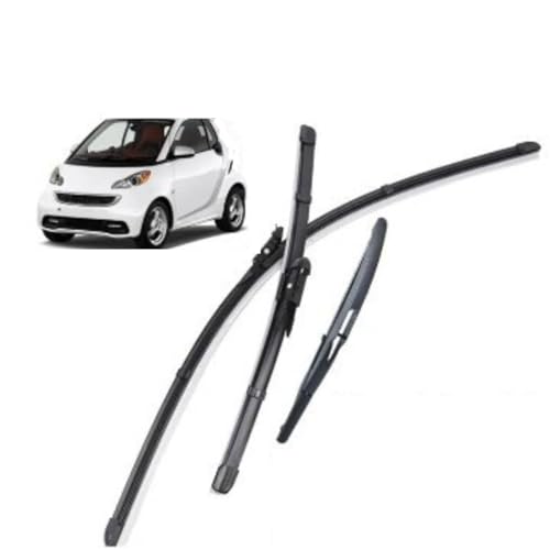Scheibenwischer Set für Smart ForTwo W451 Coupe 2007-2014, Wischerblätter Vorne Und Hinten Wischerblatt Dauerhaft Auto Wischer Zubehör von SXXTS
