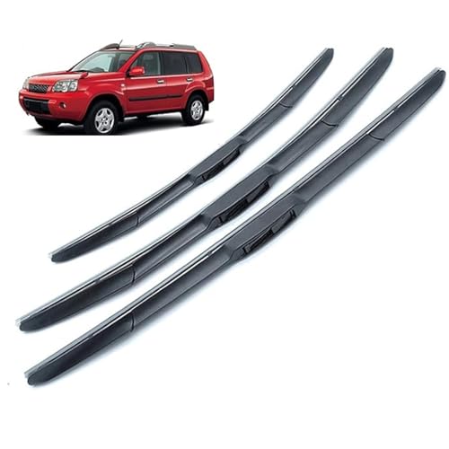 Scheibenwischer Set für X-Trail T30 24"+16"+17" 2000-2007, Wischerblätter Vorne Und Hinten Wischerblatt Dauerhaft Auto Wischer Zubehör von SXXTS