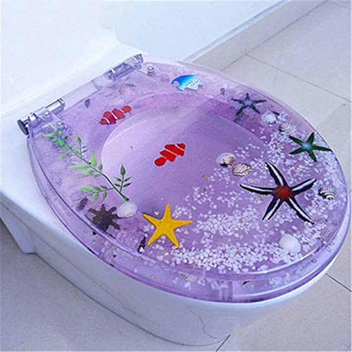 SXXYXH Dickem Harz WC Sitz Antibakterieller Rost-Toilettendeckel Langsam Geschlossenes Weiches Scharnier Farbe Stumm Einfach Zu Säubern U/V/O-Form Universal,N von SXXYXH