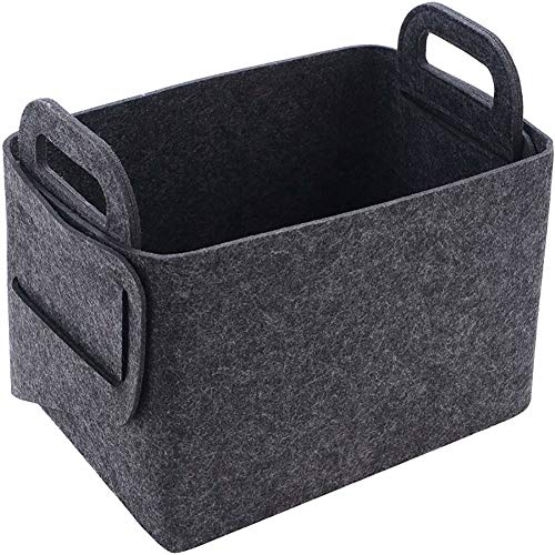 SXXYXH Multifunktions-Brennholzkorb Aus Filz, Zusammenklappbarer Organisationskorb Hoher Kapazität, Mit Tragegriffen Wiederverwendbarer Kamin Holztasche 50 * 35 * 32 cm,Dark Gray von SXXYXH