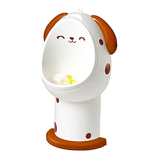 SXXYXH Töpfchen Trainer Toilette Kind, Trainer Junge Stand Vertikal Urinal, schöne Welpenform Höhe einstellbar mit Funny Aiming Target Baby Urinal,Braun von SXXYXH