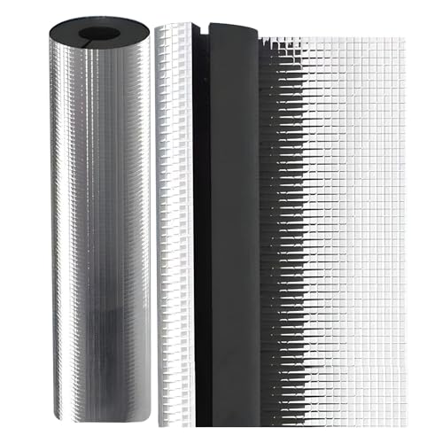 2 Stück Aluminiumfolien-Rohrisolierung Schaumstoff, Vorgeschlitzte Rohrisolierung für Heizungsrohre Im Innen- und Außenbereich(2.7*1*90cm/1.1*0.4*35.4in) von SXYCKRUI