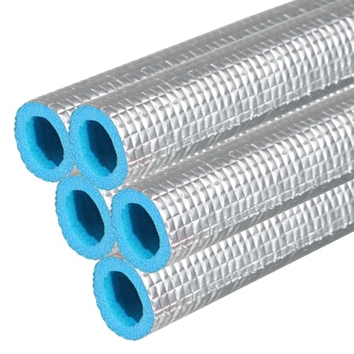 2m Isolierung Heizungsrohre mit Aluminiumfolie, Rohrisolierung Geeignet für Die Isolierung von Klimaanlagen und Wasserleitungen(Blue,1.6*0.6cm/0.6*0.2in) von SXYCKRUI