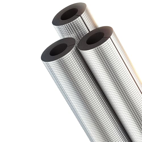 Aluminiumfolien-Rohrisolierung, Isolierung Heizungsrohre für Den Außen- und Innenbereich, Vorgeschlitzter und Selbstdichtender Kleberand(2.0x2.2x95cm/0.8inx0.9inx3.1ft) von SXYCKRUI