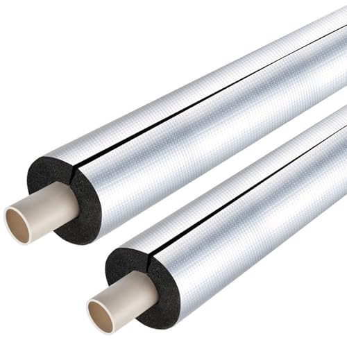 Aluminiumfolien-Rohrisolierung Schaumstoff, Vorgeschlitzte Rohrisolierung Außenbereich Im Außenbereich für Den Schutz von Heizungssystemen, Zentrale Klimaanlage(2.2*3.0*95cm/0.9*1.2*37.4in) von SXYCKRUI