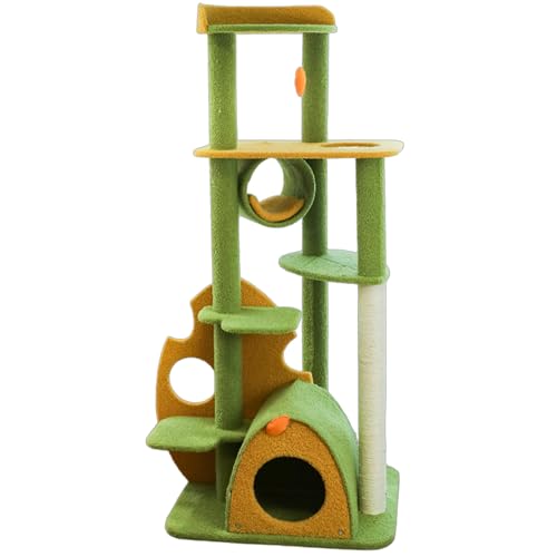 Multifunktionales Katzenkratzbaum, Mehrstöckiges Kratzbaum Groß Mit Sisal-Kratzbaum, Sitzstange Und Spielball Für Entspannende Aktivitäten Im Innenbereich von SXYCKRUI