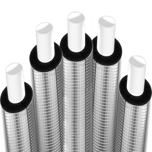 Vorgeschlitzt Rohrisolierung Schaumstoff, Selbstklebende Rohrisolierung mit Aluminiumfolien-Finish für Frostschutzumhüllung Im Winter(11.4*3.0cm/4.5in*1.2in) von SXYCKRUI