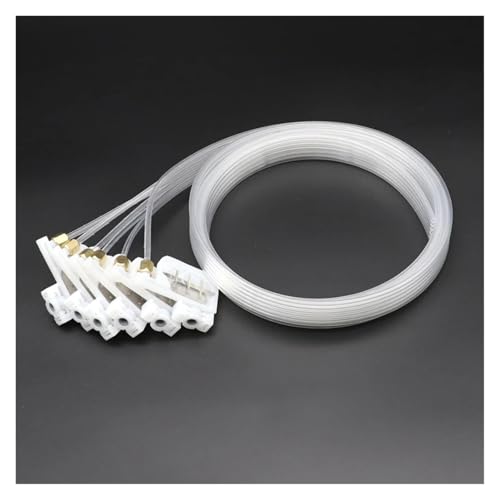 SXYCYRC 6 STÜCKE Linie/Farbe Tinte Rohr Schlauch Rohr Linie 1 m mit uv kleine dämpfer Schraube muttern oring for R330 T50 L1800 1390 dämpfer(White) von SXYCYRC